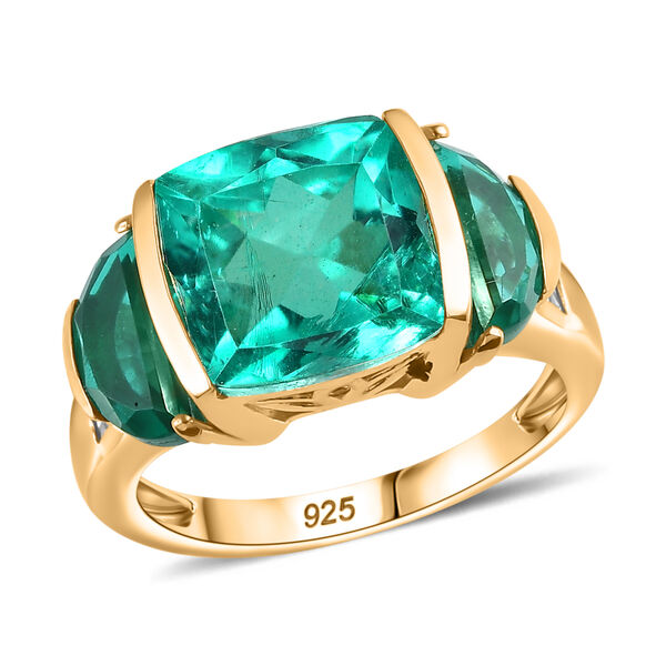 Smaragd Triplett Quarz Ring - 7,21 ct. image number 4