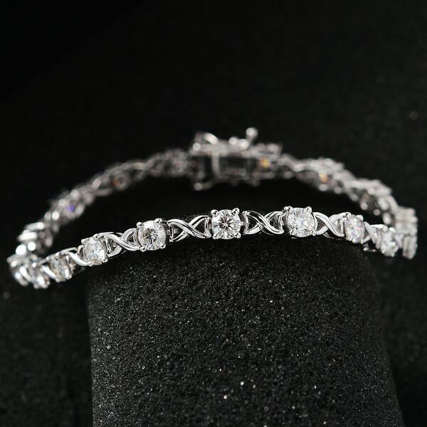 Moissanit Armband, ca. 19 cm, 925 Silber rhodiniert, ca. 4.26 ct image number 3
