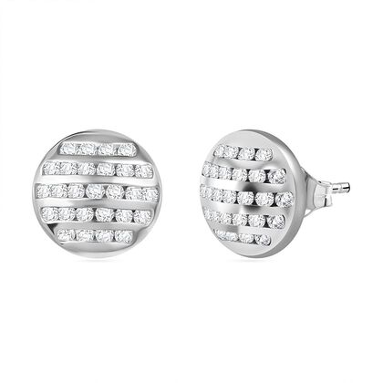 Moissanit Ohrringe 925 Silber rhodiniert ca. 1.08 ct