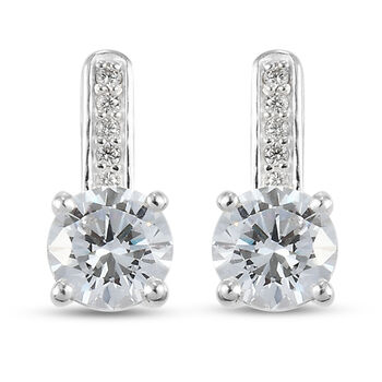 LUSTRO STELLA - Wei&szlig;er Zirkonia Ohrringe 925 Silber