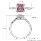 Rosa Zirkonia-Solitär-Ring in Silber, 2,46 ct. image number 6