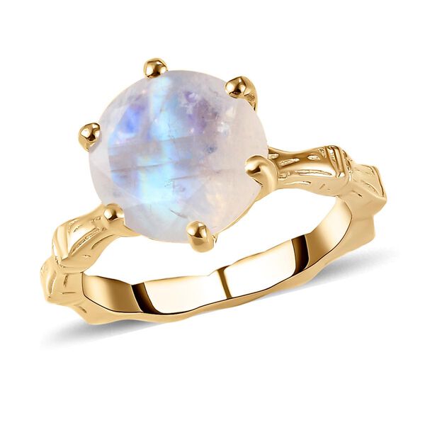 Premium Regenbogen Mondstein und Zirkon-Ring - 3,29 ct. image number 4