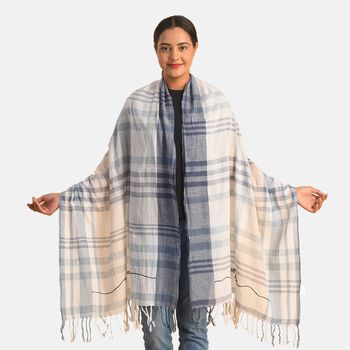 100% Baumwolle Unisex Schal, Gr&ouml;&szlig;e 200x70 cm, Blau