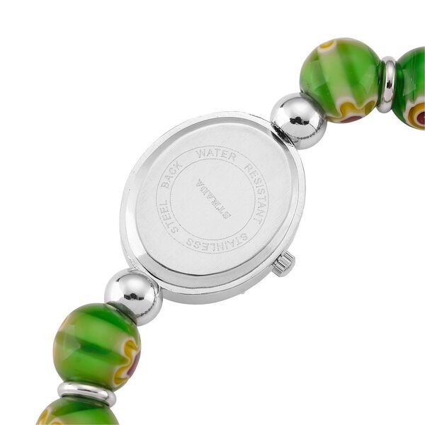 STRADA flexible grüne Armbanduhr im Murano-Stil, Japanisches Uhrwerk image number 6