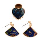 La Marey - Song Brokat Seiden-Haarspangen und Ohrringe, Grün