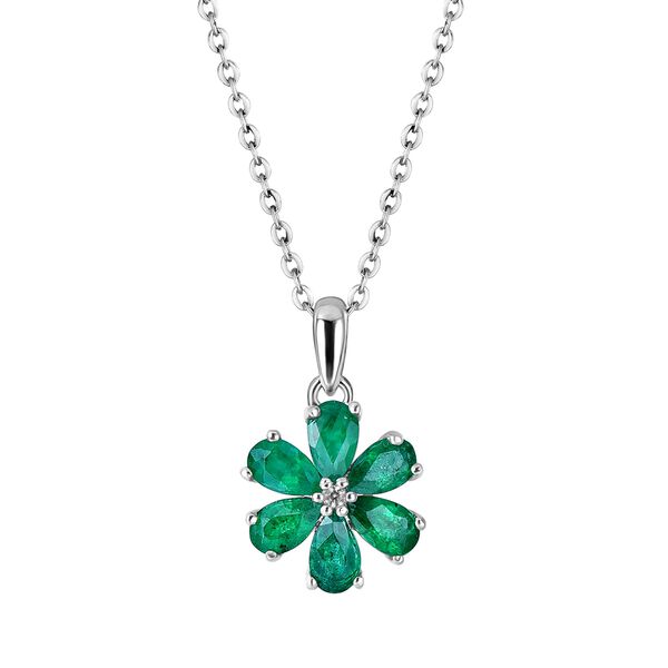 AAA Kagem sambischer Smaragd und Zirkon-Anh&auml;nger - 1,18 ct.