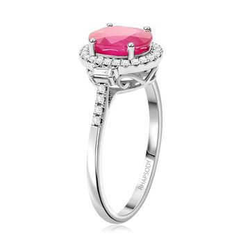 Rhapsody AAAA Nat&uuml;rlicher Mosambik-Rubin, Wei&szlig;er Diamant Ring 950 Platin (Gr&ouml;&szlig;e 17.00) ca. 2,49 ct