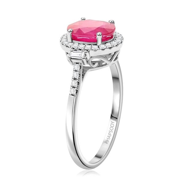 Rhapsody AAAA Nat&uuml;rlicher Mosambik-Rubin, Wei&szlig;er Diamant Ring 950 Platin (Gr&ouml;&szlig;e 17.00) ca. 2,49 ct image number 3