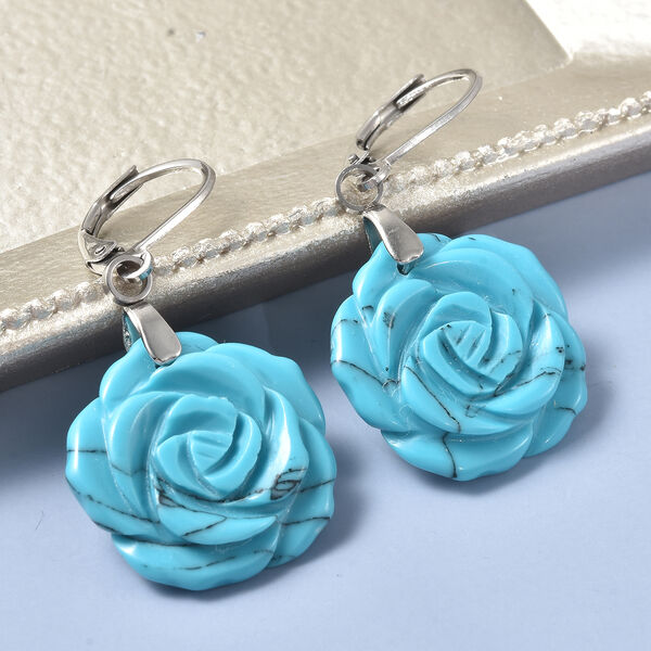 Blauer Howlit Ohrh&auml;nger Edelstahl ca. 22,00 ct&nbsp; image number 2