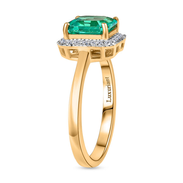 LUXURIANT Labor kolumbianischer Smaragd und SI Labor Diamant Ring - 1,70 ct. image number 5