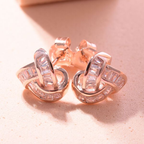 Lustro Stella - Wei&szlig;e Zirkonia Ohrringe, 925 Silber ros&eacute;vergoldet ca. 4,68 ct image number 2