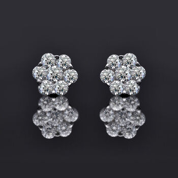 LUXURIANT SI Labor Diamant Ohrringe, 925 Silber platiniert - 0,51 ct.