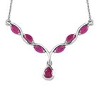Afrikanisches Rubin (Fissure gefüllt) Collier, ca. 45 cm, 925 Silber platiniert ca. 1.71 ct