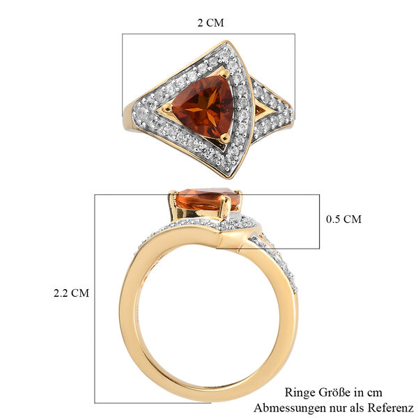 Madeira Citrin und Zirkon Ring 925 Silber vergoldet  ca. 1,61 ct image number 7