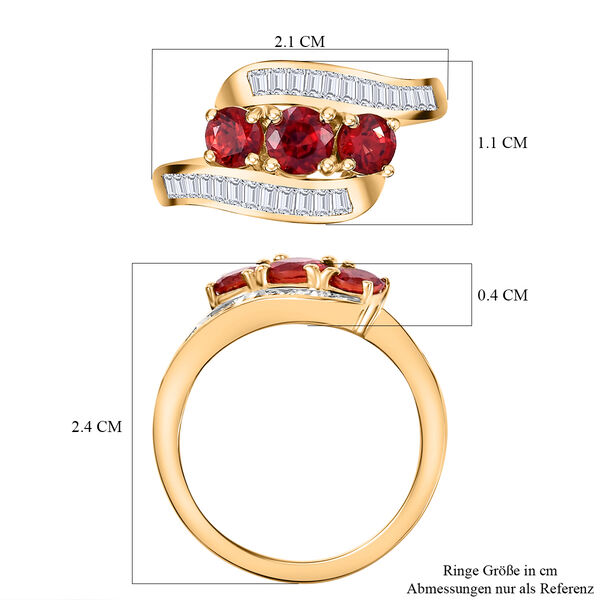 Roter Saphir und Zirkon-Ring - 1,99 ct. image number 5
