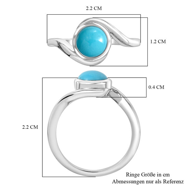 D'Joy Sleeping Beauty T&uuml;rkis Ring 925 Silber rhodiniert (Gr&ouml;&szlig;e 19.00) ca. 1,14 ct image number 6