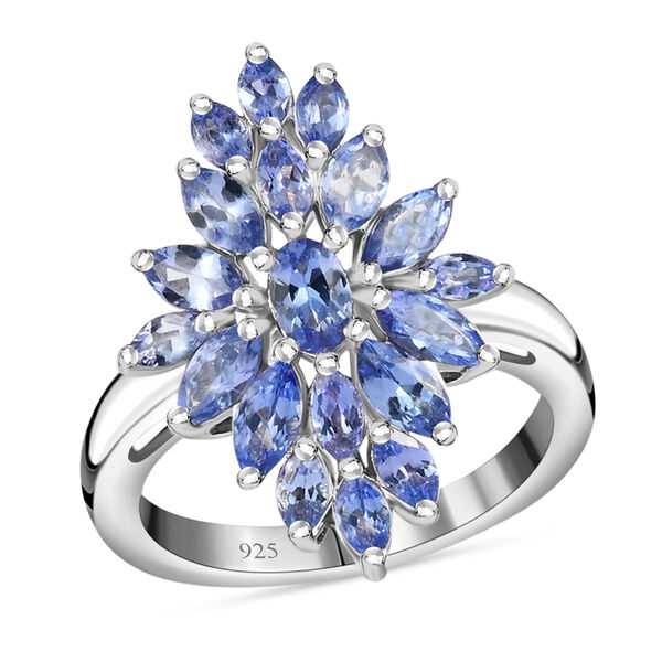 Tansanit Ring 925 Silber platiniert  ca. 2,50 ct image number 4