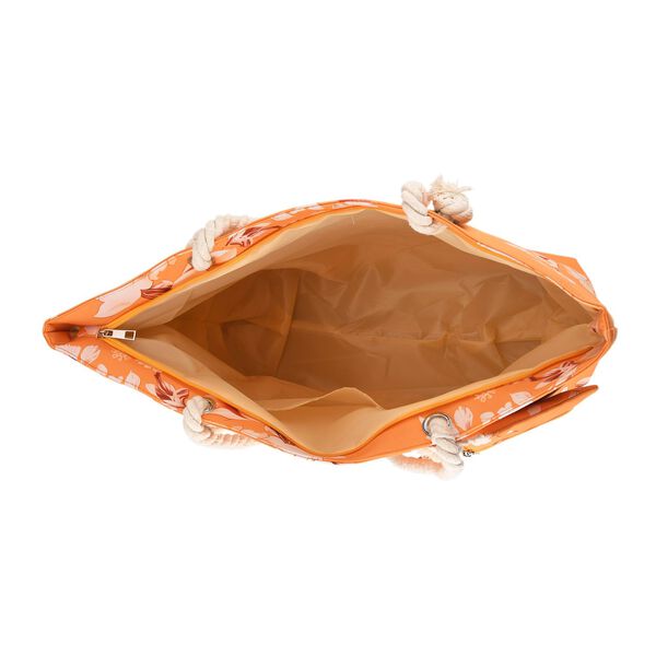 Leopardenmuster Shopper Set 2-teilig Gro&szlig;e Tragetasche 56 x 36 x 16 cm mit Rei&szlig;verschluss Etui 15 x 12 cm, Orange image number 5