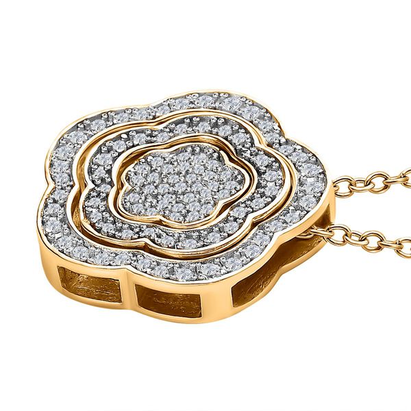 Weißer Diamant austauschbarer Anhänger mit Kette - 0,50 ct. image number 4