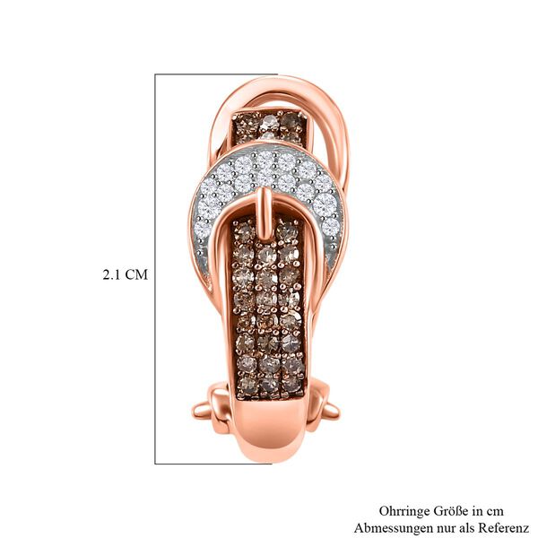 Wei&szlig;e und nat&uuml;rliche Champagner Diamant Ohrringe, ca. 0,36 ct. image number 4