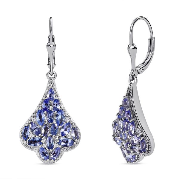 Tansanit Cluster Ohrringe - 4,05 ct. image number 4