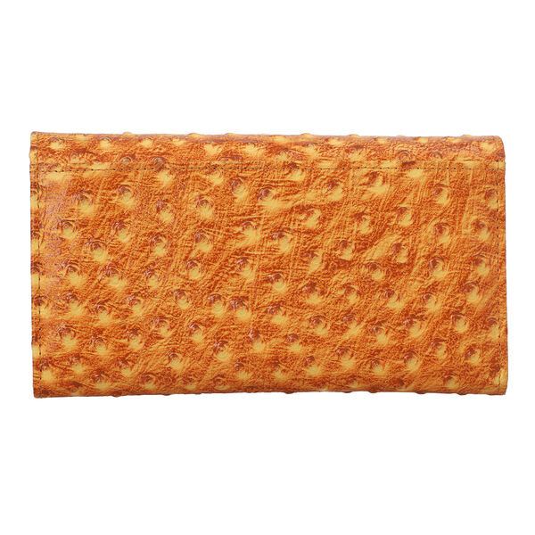 Geldb&ouml;rse aus 100% echtem Strau&szlig;enleder, RFID Schutz, Gelb image number 4