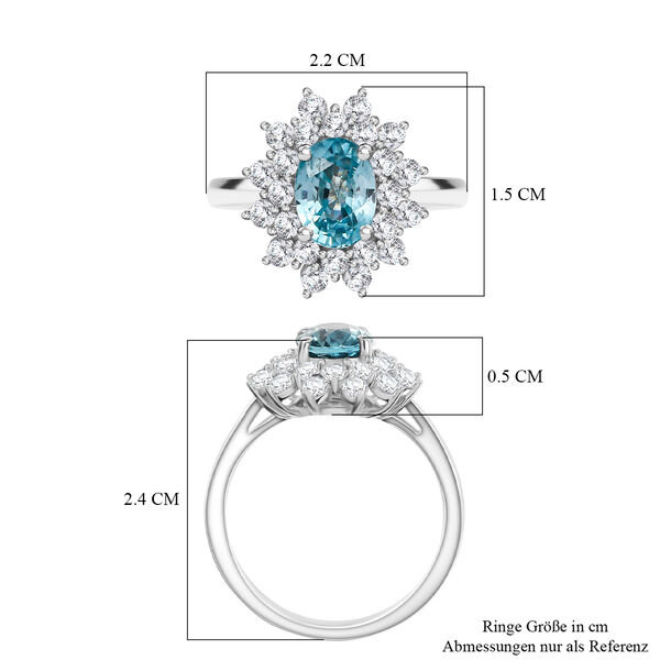D'Joy AA blauer und weißer Zirkon Ring - 3,25 ct. image number 6