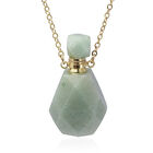 Gr&uuml;ner Aventurin Parf&uuml;mflaschen-Anh&auml;nger mit Kette, 50 cm, Messing ca. 69,00 ct