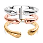 925 Silber Dreifarbige Beschichtung Ringe (Größe 16.00) ca. 5,99g