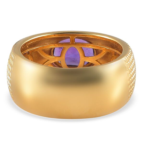 Afrikanischer Amethyst Ring Messing vergoldet  ca. 1,16 ct image number 6