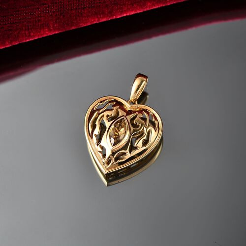 D Joy Natürlicher goldener Tansanit Anhänger 925 Silber 750 Gelb Vergoldet (10-15 Werktage Lieferzeit) ca. 0.52 ct image number 1