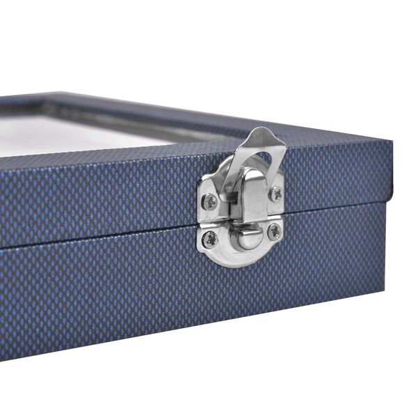 Moderne Ringschatulle mit Acryl-Fenster, 29x18.5x4cm, Blau image number 6