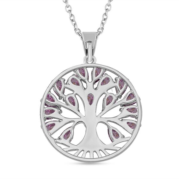 Lila Zirkonia Halskette ca. 50 cm Messing image number 4