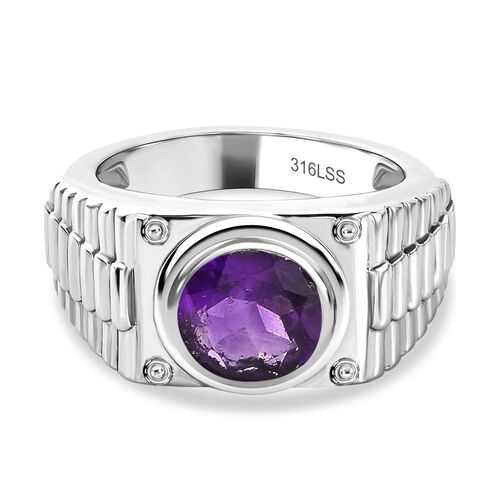 Afrikanischer Amethyst Ring, Edelstahl (Größe 18.00), ca. 1.64 ct image number 0