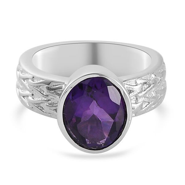 Lusaka Amethyst-Ring, reiner Edelstahl  ca. 2,37 ct image number 0