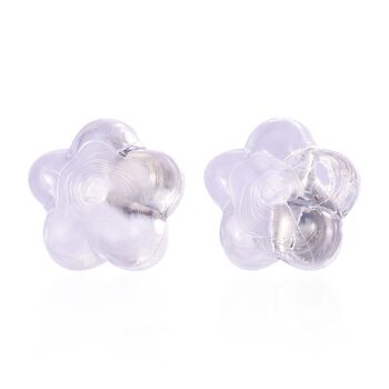 9 Paar Ohrstopper Set, 925 Silber Kern mit Silikon Bl&uuml;te, rhodiniert vergoldet ros&eacute;vergoldet