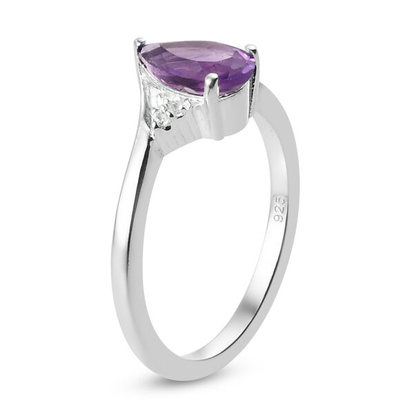 Afrikanischer Amethyst und Zirkon-Ring - 0,82 ct. image number 3