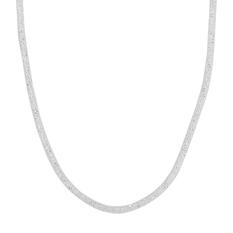 Weißer Kristall Halskette ca. 75 cm Reines Messing image number 0