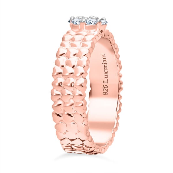 LUXURIANT SI-GH Labor Diamant Ring mit Herzmotiven, 925 Silber 750 Roségold Vermeil - 0,25 ct. image number 4