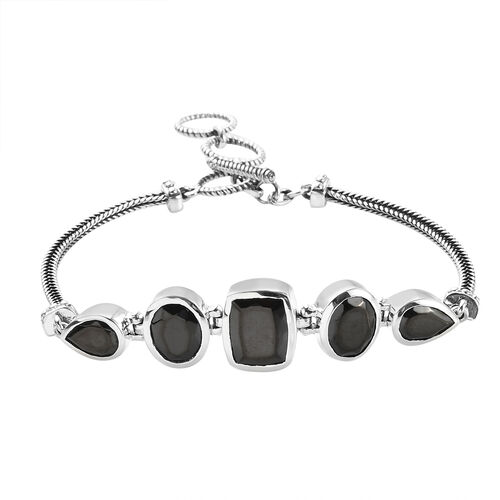 Elite Schungit-Armband, ca. 19 cm, 925 Silber ca. 7.29 ct image number 0