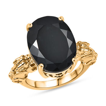 EverTrue AA schwarzer Glasachat Ring - 10,67 ct.
