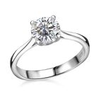 Moissanit Ring, 925 Silber platiniert (Größe 16.00) ca. 0.99 ct