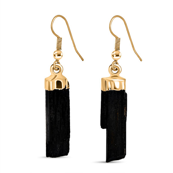 Schwarze Turmalin Ohrringe, goldfarben, ca. 25.00 ct image number 1