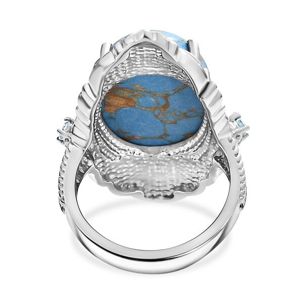 EverTrue blauer Türkis und himmelblauer Topas Ring - 15,90 ct. image number 6