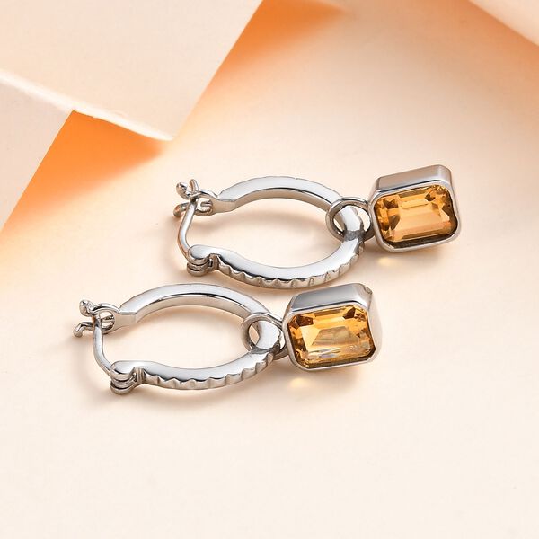 Citrin Ohrringe, Edelstahl, ca. 2.81 ct image number 1