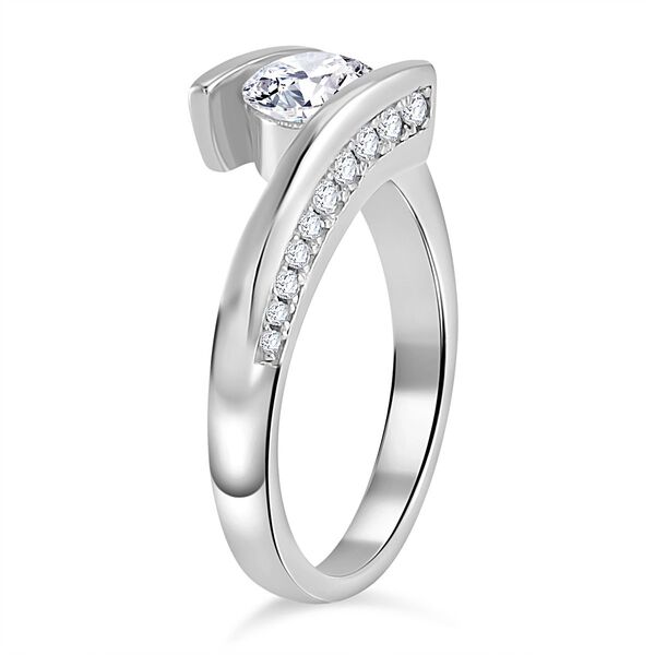 Moissanit Ring, 925 Silber rhodiniert - 1,10 ct. image number 3