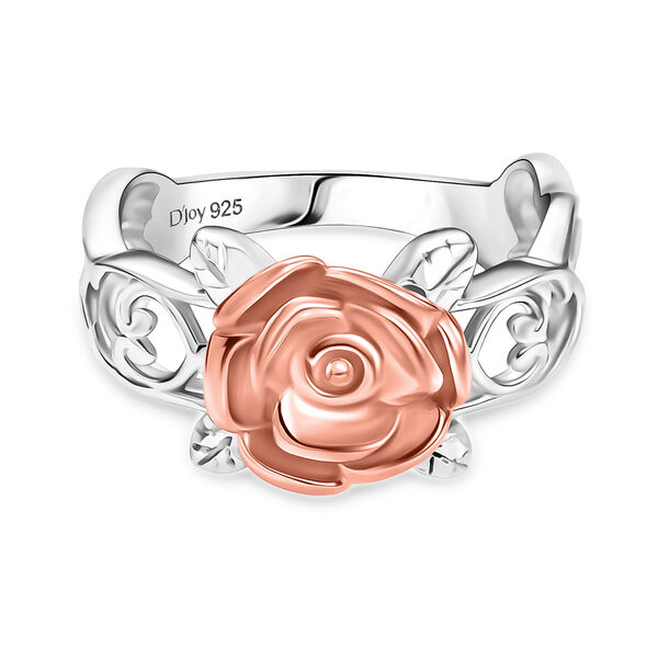 D'Joy Rosen-Ring, 925 Silber platiniert und ros&eacute;vergoldet