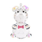 Kristall-Elefantenfigur mit Schleife, 11x7x6.5cm, Transparent