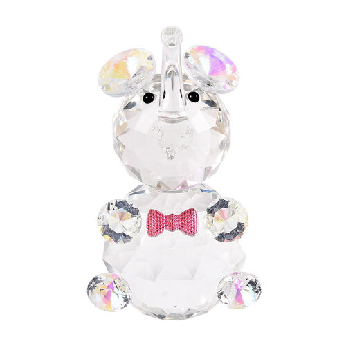 Kristall-Elefantenfigur mit Schleife, 11x7x6.5cm, Transparent image number 0
