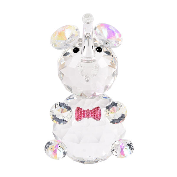 Kristall-Elefantenfigur mit Schleife, 11x7x6.5cm, Transparent image number 0